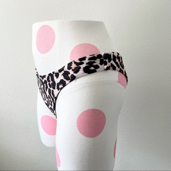Shein NWOT Leopard High Leg Cheeky Bikini Bottom Small Women's - Picture 3 of 5